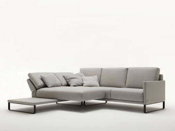 ROLF BENZ 009 CARA - Sectional sled base fabric sofa with chaise longue by Rolf Benz - view 2